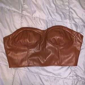 Boohoo Corset Style Crop Top